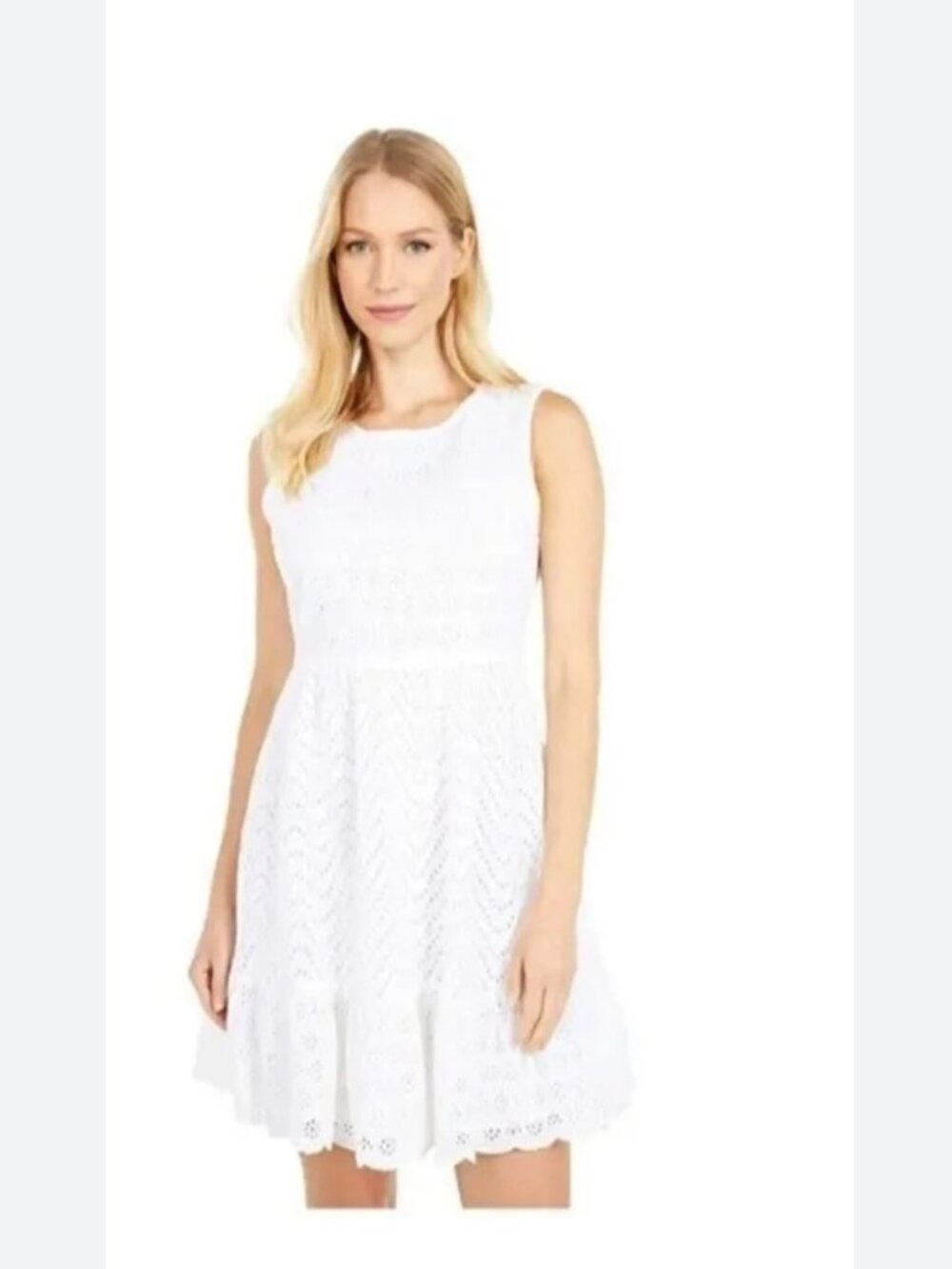 NWT Vineyard Vines white Allamanda eyelet sleeveless dress SZ-8
